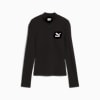 CLASSICS Ribbed Half-Zip Tee Women, PUMA Black, small