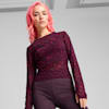 DARE TO Mesh Long Sleeve Tee Women, Midnight Plum-AOP, small-PHL
