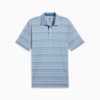 Fair Isle Men's Micro Print Golf Polo, Blue Horizon-White Glow, small-AUS