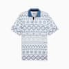 Fair Isle Men's Print Golf Polo, White Glow-Blue Horizon, small-AUS
