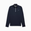 Waffle Fleece Quarter-Zip Men's Golf Top, Deep Navy, small-NZL