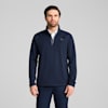 Waffle Fleece Quarter-Zip Men's Golf Top, Deep Navy, small-AUS