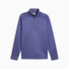 Waffle Golf-Fleece mit viertellangem Reißverschluss Herren, Blue Crystal, small
