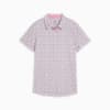MATTR Soto Short Sleeve Golf Polo Women, Mauved Out-White Glow, small-IDN