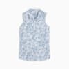 CLOUDSPUN Leafy Sleeveless Golf Polo Women, White Glow-Blue Horizon, small-SEA