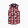 Pique Borrego Sleeveless Golf Polo Women, Deep Navy-Salmon, small-SEA