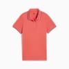 Pique Tipped Women's Short Sleeve Golf Polo, Salmon, small-AUS