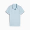 Pique Tipped Short Sleeve Golf Polo Women, Silver Sky, small-IDN