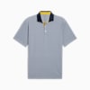 MATTR Century Men's Golf Polo, Deep Navy-Pelé Yellow, small-AUS