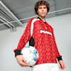 Long Sleeve Unisex Football Jersey, Intense Red-AOP, small-AUS