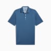 Fair Isle Trim Golf Polo Men, Blue Horizon, small-SEA