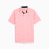 MATTR Bloom Field Golf Polo Men, Pink Fruit-White Glow, small-SEA