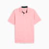 MATTR Bloom Field Golf Polo Men, Pink Fruit-White Glow, small-VNM