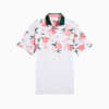 MATTR Freshly Picked Men's Golf Polo, White Glow-Pink Fruit, small-AUS