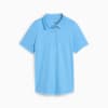 MATTR Women's Animal Deboss Short Sleeve Polo, Team Light Blue, small-AUS