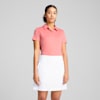 MATTR Women's Lianas Jacquard Short Sleeve Polo, Peach Frost, small-AUS