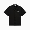WARDROBE Essentials Seersucker Relaxed Shirt Men, PUMA Black, small-VNM