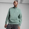 WARDROBE ESSENTIALS Men's Relaxed Half Zip Crew, Green Moon, small-AUS