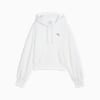 WARDROBE ESSENTIALS Women's Relaxed Cropped Hoodie, PUMA White, small-AUS