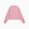 Wardrobe Essentials Women's Oversized Crew Sweatshirt, Poised Pink, small