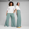 WARDROBE ESSENTIALS Women's Relaxed Wide Leg Sweatpants, Green Moon, small-AUS