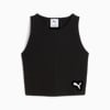 WARDROBE ESSENTIALS Women's Ribbed Crop Top, PUMA Black, small-NZL