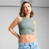WARDROBE ESSENTIALS Women's Ribbed Crop Top, Green Moon, small-AUS