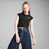 WARDROBE ESSENTIALS Women's Ribbed Baby Tee, PUMA Black, small-AUS