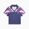 FUTURE.PUMA.ARCHIVE Football Jersey Baby Tee Women, Blue Crystal-Wild Berry, small-SEA
