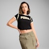 FUTURE.PUMA.ARCHIVE Women's Graphic Baby Tee, PUMA Black-Alpine Snow, small-AUS