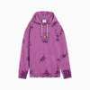 Damska luźna bluza z kapturem WARDROBE ESS FLORAL PACK z efektem sprania i grafiką, Wild Berry, small