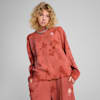 WARDROBE ESS FLORAL PACK Kurzer figurbetonter Crewneck mit Waschung und Grafik Damen, Red Fire, small
