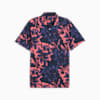 MATTR Broken Flower Golf Polo Men, Deep Navy-Peach Frost, small-SEA