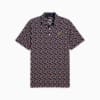 MATTR Paradise Golf Polo Herren, Deep Navy-Sunny Yellow, small
