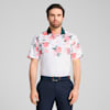 MATTR Freshly Picked Golf Polo Men, White Glow-Pink Fruit, small