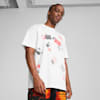 Scoot Caution Men's Graphic Basketball Tee, PUMA White, small-AUS