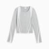 DARE TO Graphic Long Sleeve Tee Women, Flat Light Gray, small