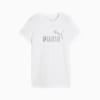 ESS METALLIC No. 1 Logo Tee Women, PUMA White-metallic silver, small