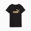 ESS METALLIC No. 1 Logo Tee Women, PUMA Black-metallic gold, small