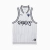 Camiseta de básquetbol PUMA HOOPS x CF MONTERREY para hombre, Feather Gray-PUMA White-AOP, small