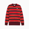 Premium ESS Stripe Crew Unisex, Ruby Shimmer-AOP, small