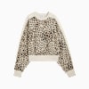 T7 Leo Luxe Oversized Crew Sweat Women, Alpine Snow-Ice Coffee, small