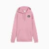 Pink PUMA hoodie, adult size, featuring a front pocket and circular logo on the chest.