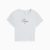 Graphic Script Baby Tee Women, Silver Mist, small