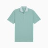 MATTR Stripe Jacquard Golf Polo Men, Light Moss, small-VNM