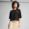 เสื้อยืดแบบสั้นโอเวอร์ไซส์ LEO LUXE สำหรับผู้หญิง, PUMA Black, small-THA