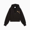 Damska bluza z kapturem LEO LUXE o luźnym skróconym kroju, PUMA Black, small