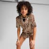 LEO LUXE Relaxed All-Over Print Women's Woven Shirt, Alpine Snow, small-AUS