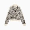 T7 LEO LUXE All-Over Print Short Track Jacket Women, Alpine Snow-Ice Coffee, small