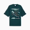 Groen PUMA heren T-shirt met Formule 1 print en korte mouwen.